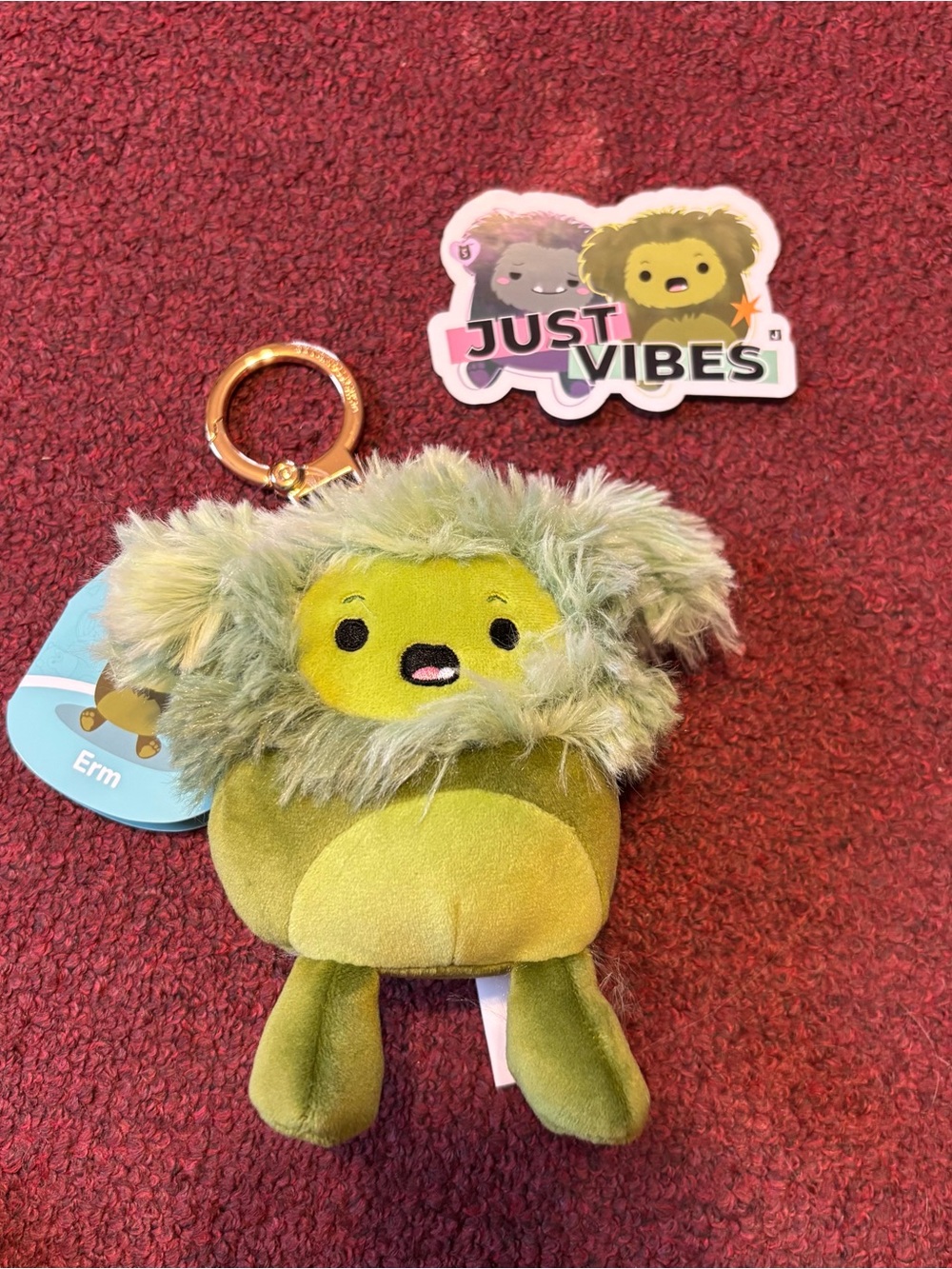 Squishmallows Erm Bigfoot 4” Clip Mallow Moods Stuffed Animal Plush Keychain